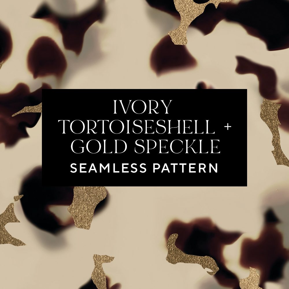 Ivory Tortoiseshell Gold Speckle Seamless Pattern | Leysa Flores Design
