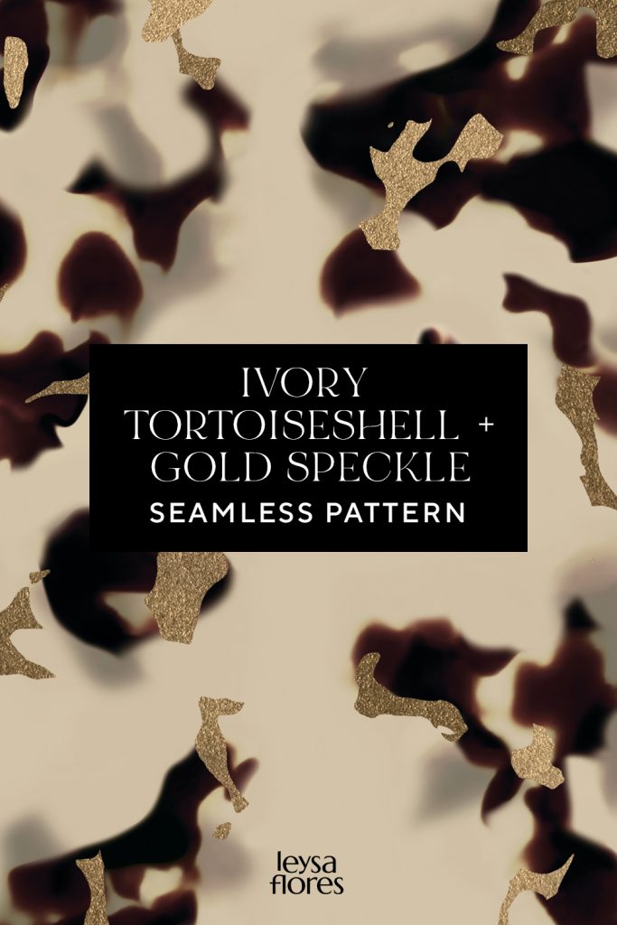 Ivory Tortoiseshell Gold Speckle Seamless Pattern | Leysa Flores Design