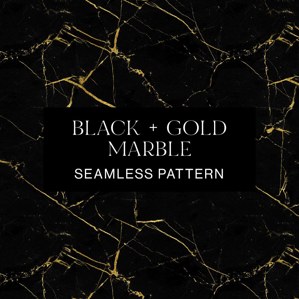 Black and Gold Marble Seamless Pattern by Leysa Flores