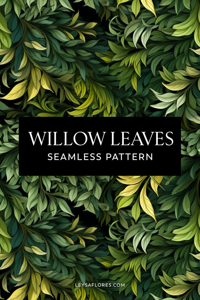 Willow Leaves Seamless Pattern by Leysa Flores